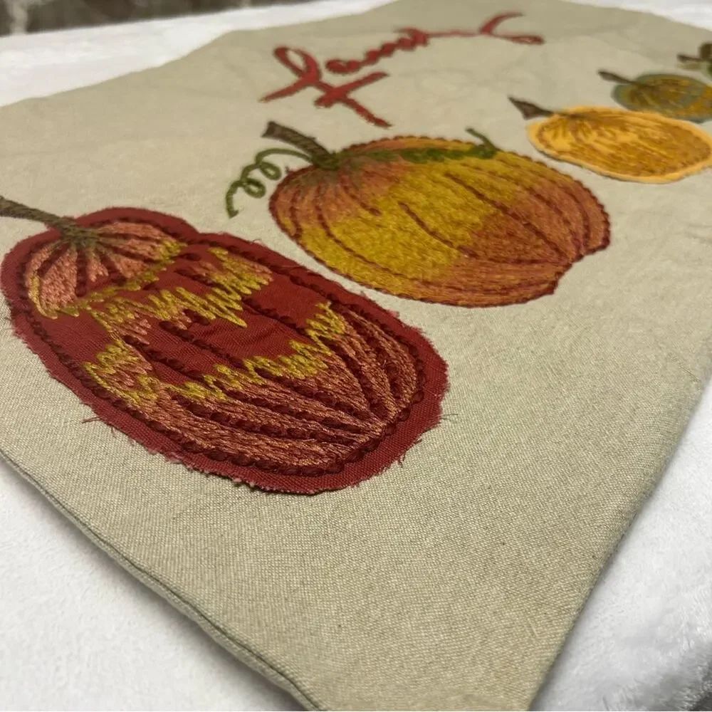 Pottery Barn Family Pumpkin Autumn Fall Lumbar Pillow Cover 16 x 26 NEW